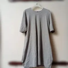 変形　ワンピース　グレー 半袖 Tシャツ ワンピースのサムネイル