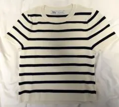 ZARA ストライプニット 長袖Tシャツ ガーリー カジュアル