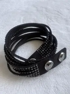 スワロフスキー ブレスレット ブラック　シルバー　２本セット