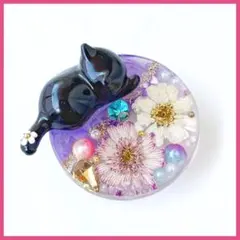 再販不可。マトリカリア♡ねこのおしり♡レジンヘアゴムブローチ