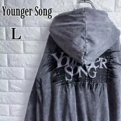 Younger Song ジップアップ パーカー L フェード グランジ 短丈