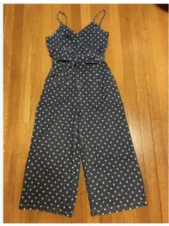 ドット　デニム　オールインワン サロペット コンビネゾン