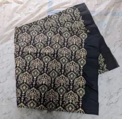 刺繍生地 はぎれ ブラック ペイズリー柄