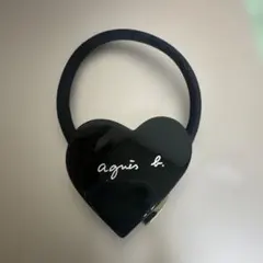 アニエスベー ヘアゴム ハート型 ブラック
