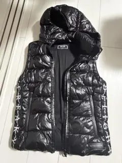 RTEG ブラック フード付きダウンベスト