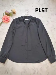 PLST　プラステ　ボウタイ　ブラウス　ネイビー