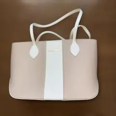 ベージュ トートバッグ 合成皮革