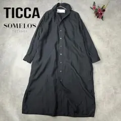 TICCA リネン 麻 スクエアビッグシャツ somelos ダークグリーン美品