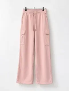 スウェットカーゴパンツ ピンク ワイドシルエット