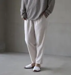 evam eva コットンタックパンツ ウエストゴム アイボリー サイズ2