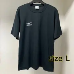 Mizuno ミズノ　スポーツＴシャツ　黒　Ｌ　速乾素材　ロゴ刺繍　【訳あり】