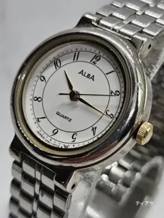 稼働品 SEIKO ALBA クォーツ 腕時計 シルバーカラー 電池交換済のサムネイル