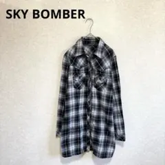 SKY BOMBER 長袖シャツ チェック柄 コットン100% M