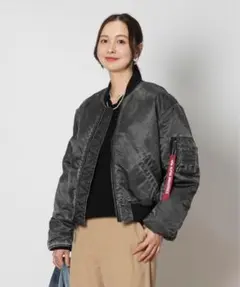 ALPHA MA-1 ジャケット スクラッチS ブラック