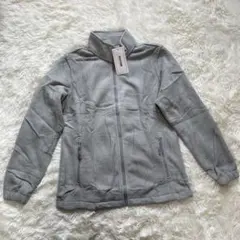 【新品・タグ付き】フリースジャケット フルジップ 防寒 保温 グレー Mサイズ