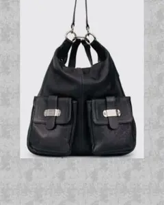 美品✨FURLA ブラック レザー 2way ショルダーバッグ リュック