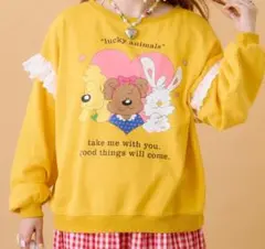 あみこ企画　第2弾　lucky animals スウェット　イエロー