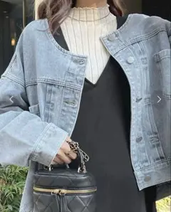 【美品】フューティアランド ノーカラー デニムジャケット ライトブルー 完売品