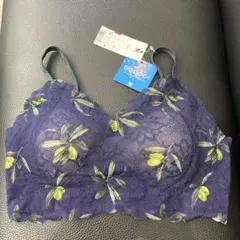 値下げ❗️ワコール花柄レースブラジャー ネイビーのサムネイル