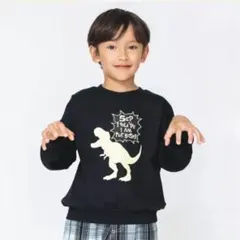 新品 ブランシェス 恐竜プリント 長袖カットソー ロンT 黒 150