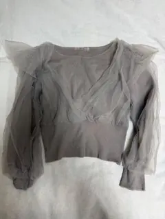 one after another NICE CLAUP チュール付きニット