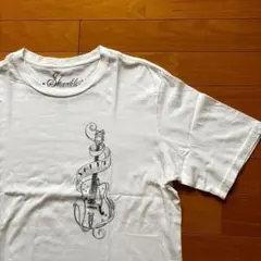 【USED】ナンバーナインシャンブルズ　ギターTシャツ　L　コットンカシミヤ