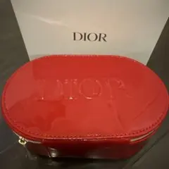 新品未使用】非売品 Diorディオール ノベルティ レッド ポーチ エナメル
