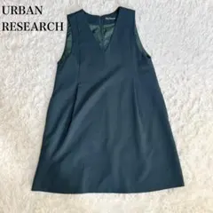 URBAN RESEARCH ノースリーブワンピース グリーン F Ｖネック