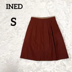 INED イネド タックスカート タックフレアスカート ボルドー系 S