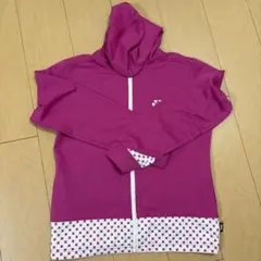 YONEX フード付きピンクウォームアップウェア