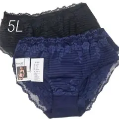 大きいサイズ 5XL レース付き✨ショーツ 4枚セット 花柄ストライプデザイン