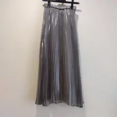 シルバーグレー ロングプリーツスカート　М