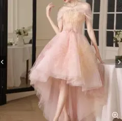 LUMINIQUE ピンク ハイロー ドレス