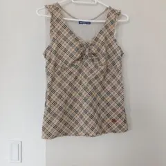 Burberry BLUE LABELチェック柄タンクトップ 38