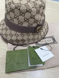 【新品・未使用品】GUCCI GGパターン バケットハット　タグ、保存袋付き