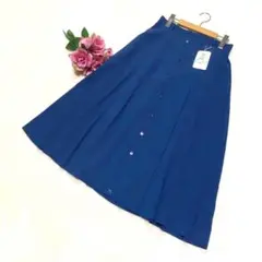 新品 Apopia Match ロングフレアースカートW70タキヒョー ネイビー