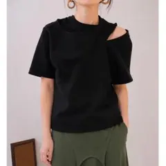 jonnlynx ジョンリンクス アシンメトリー スウェット トップス ブラックのサムネイル
