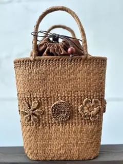 山葡萄　山葡萄かごバッグ　手作り　内布あり　オリジナルデザイン