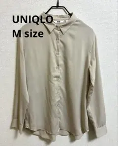 UNIQLO ユニクロ ベージュ レーヨンブラウス M ベージュブラウス シャツ