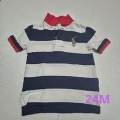 Ralph Lauren ポロシャツ 24M ネイビー/ホワイト/レッド