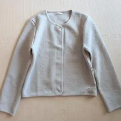 ノーカラージャケット　ピンクベージュ スナップボタンのサムネイル