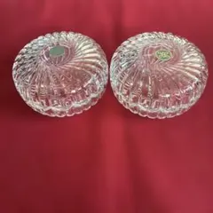 HOYA 保谷クリスタル ガラス食器 合わせ小鉢 2個セット 昭和レトロのサムネイル
