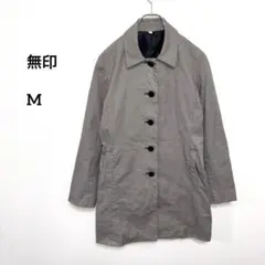 無印 良品計画グレー チェック柄 トレンチコート M千鳥格子d403