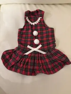 犬服チェックワンピース