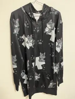 NieR CLOTHING 猫プリント フルジップパーカー