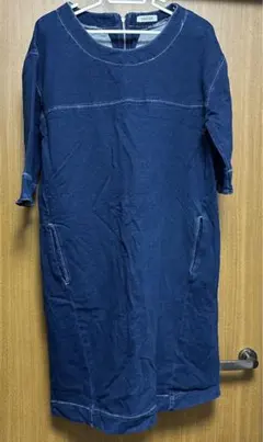 デニム ワンピース 背面ジッパー