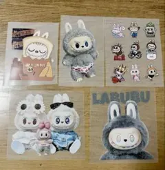 ラブブ　アイロンプリントシール　約100×100 5枚