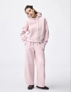 ヘビーウェイトスウェットバレルレッグパンツ M ピンク