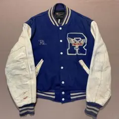 vintage boro old 袖レザー　切り替え　スタジャン