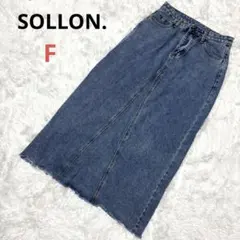 SOLLON. ソルロン フリルスリットデニムロングスカート Fのサムネイル